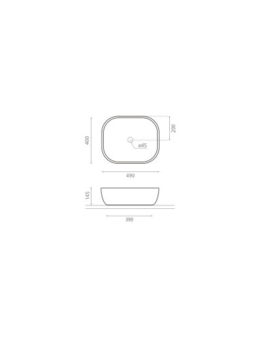Керамическая раковина 49х40х14.5см 4072, OLEA - 3