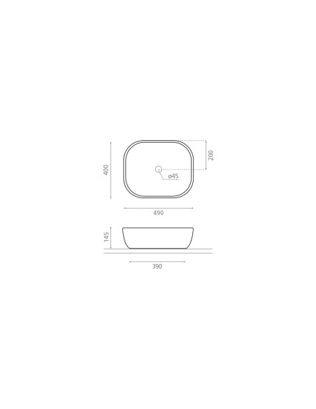Керамическая раковина 49х40х14.5см 4072, OLEA - 3 Керамическая раковина 49х40х14.5см 4072, OLEA - 3