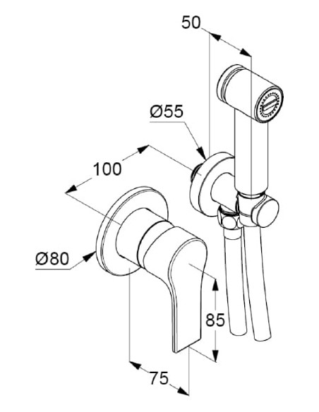 Kludi Hygienic Shower Zenta 489980565 - 2 Kludi Hygienic Shower Zenta 489980565 - 2