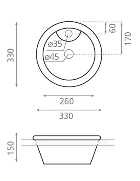 Ceramic sink 33x33x15.5cm 0067, DUBLIN - 3