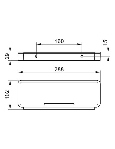 Shower accessory holder, chrome-white, PLAN - 1