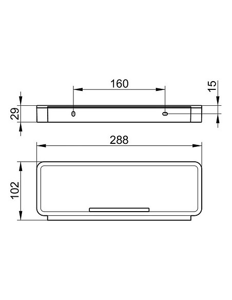 Shower accessory holder, chrome-white, PLAN - 1