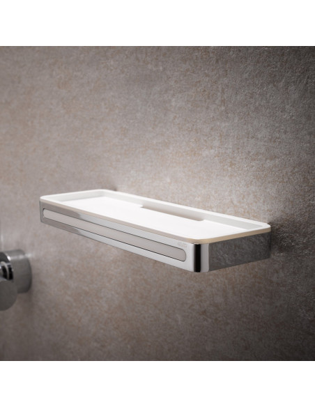 Shower accessory holder, chrome-white, PLAN - 2