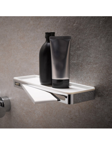 Shower accessory holder, chrome-white, PLAN - 3