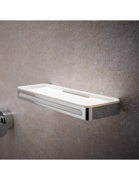 Shower accessory holder, chrome-white, PLAN - 5