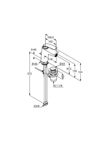 Bidė maišytuvas su nutekėjimu 522160575 - 1