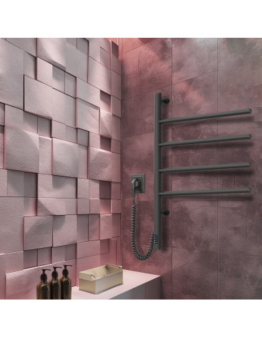 Electric Towel Rail BLACK ARABESQUE 480х600 Sensor