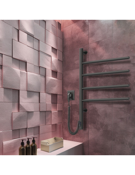 Electric Towel Rail BLACK ARABESQUE 480х600 Sensor Electric Towel Rail BLACK ARABESQUE 480х600 Sensor