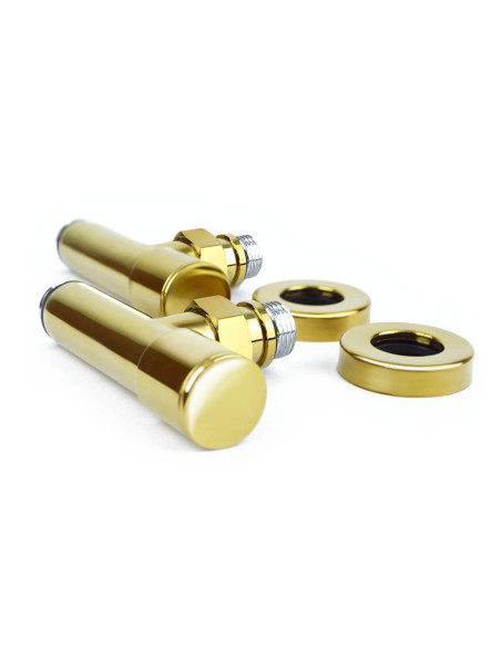 Navin corner faucet 1/2"x1/2", oblong, Gold, 2 pcs. Navin corner faucet 1/2"x1/2", oblong, Gold, 2 pcs.