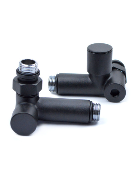 Corner tap under the heater 1/2"х1/2", black, 2 pcs. Corner tap under the heater 1/2"х1/2", black, 2 pcs.