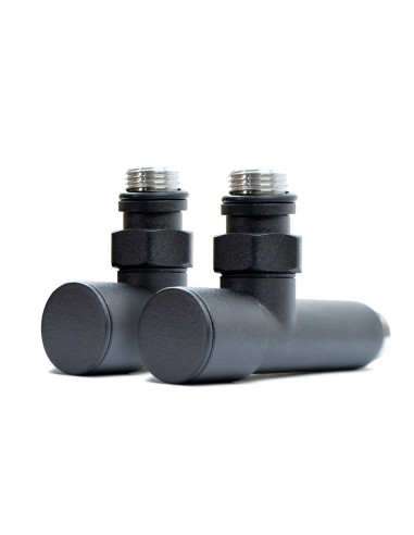 Corner tap 1/2"х1/2" oblong, black, 2 pcs.
