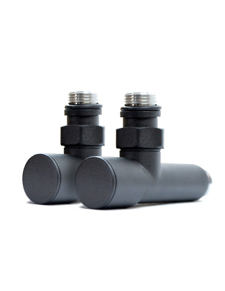 Corner tap 1/2"х1/2" oblong, black, 2 pcs.