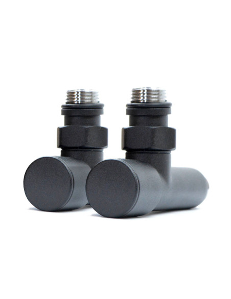 Corner tap 1/2"х1/2" oblong, black, 2 pcs.