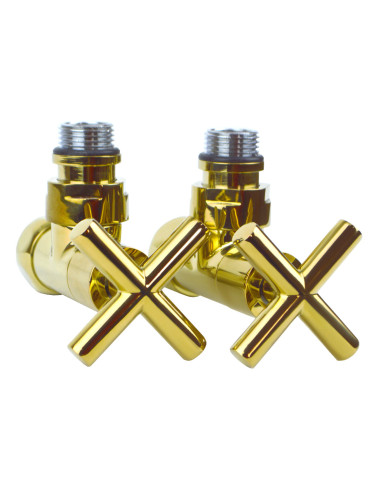 Navin Premium corner bathroom radiator tap 3/4x1/2, 2 pcs. gold