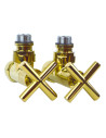 Navin Premium corner bathroom radiator tap 3/4x1/2, 2 pcs. gold
