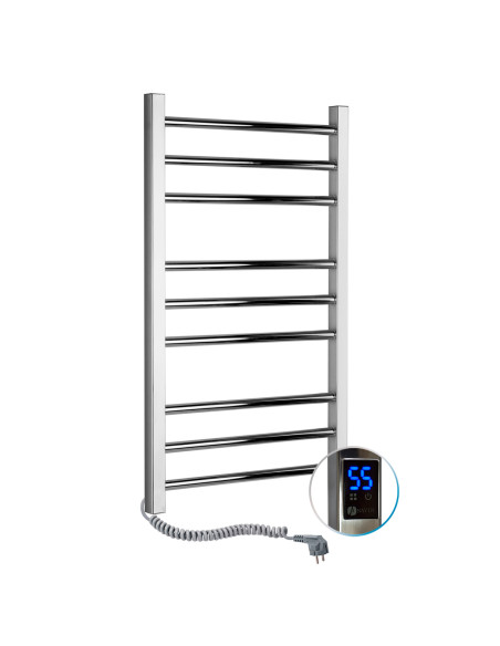 Stainless Steel Electric Towel Rail CLASSIC QUADRO Sensor 500x800 left Stainless Steel Electric Towel Rail CLASSIC QUADRO Sensor 500x800 left