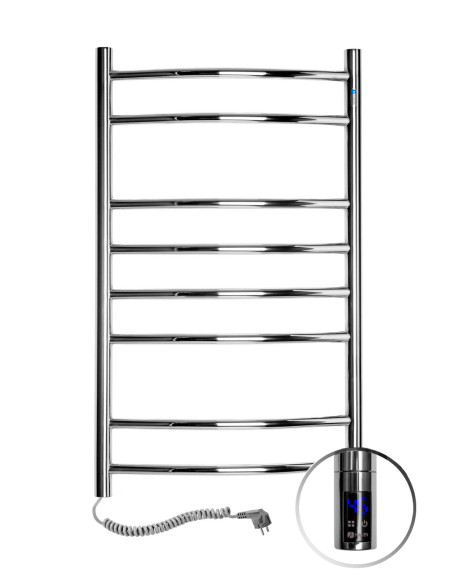 Stainless Steel Electric Towel Rail CAMELLIA Sensor 480х800 left