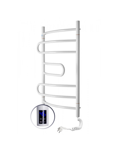 Electric Towel Rail WHITE PIROUETTE Sensor 480х800 right