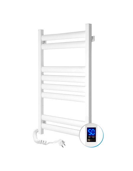 Electric Towel Rail WHITE ELLIPSE Sensor 500x800 left