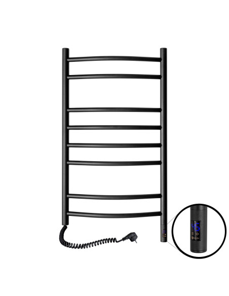 Electric Towel Rail BLACK CAMELLIA Sensor 480х800 left