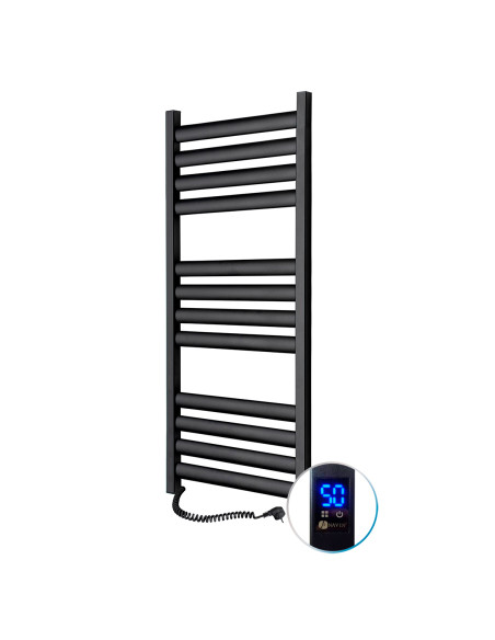 Electric Towel Rail BLACK ELLIPSE Sensor 500х1200 left Electric Towel Rail BLACK ELLIPSE Sensor 500х1200 left