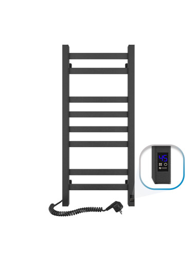 Electric Towel Rail BLACK AVANGARD Sensor 360х800 left