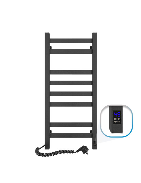 Electric Towel Rail BLACK AVANGARD Sensor 360х800 left