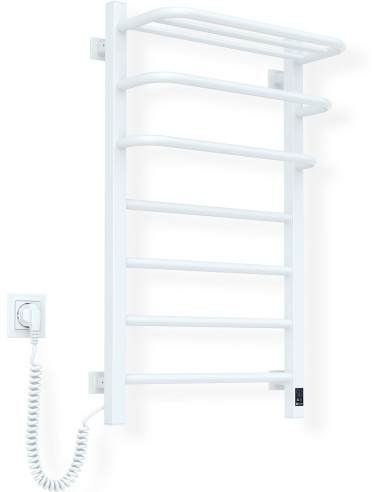 Electric bathroom radiator WHITE NAVIN FORTIS 480x800 Sensor left