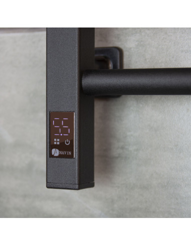 Electric Towel Rail BLACK NAVIN FORTIS 480x800 Right sensor