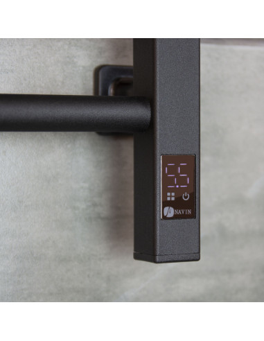 Electric Towel Rail BLACK NAVIN FORTIS 480x800 Sensor left