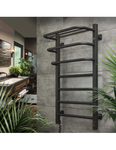 Electric Towel Rail BLACK NAVIN FORTIS 480x800 Sensor left