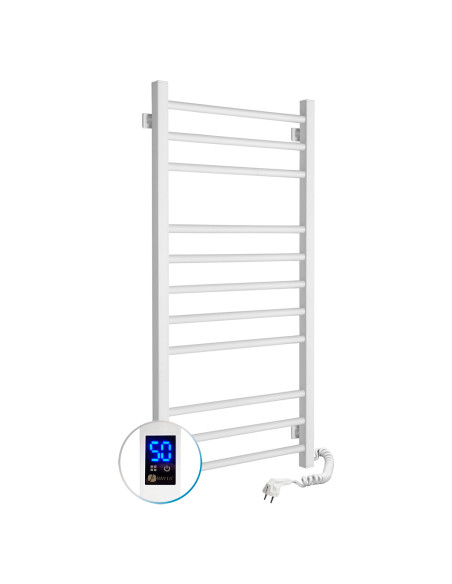 Electric Towel Rail WHITE CLASSIC QUADRO Sensor 500x1000 right