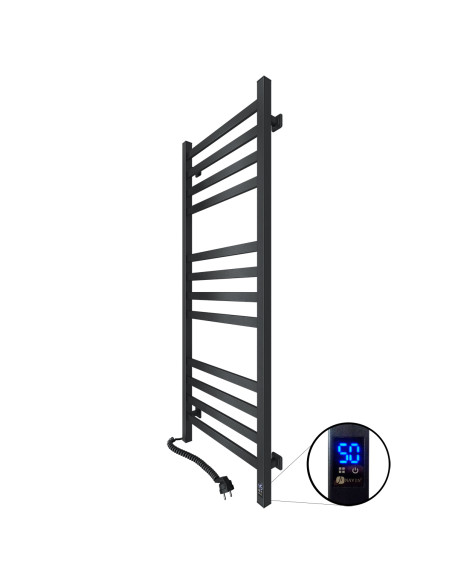 Electric Towel Rail BLACK AVANGARD Sensor 480х1200 left