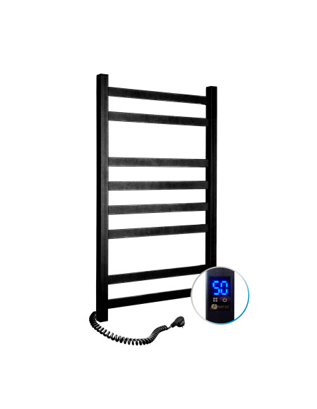 Electric Towel Rail BLACK AVANGARD Sensor 480х800 left