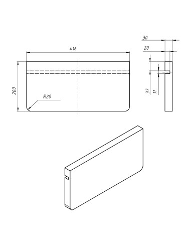 Wooden shelf, caramel oak