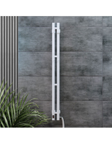 Electric Towel Rail WHITE NAVIN SILOUETTE QUADRO 90х1500 Sensor right