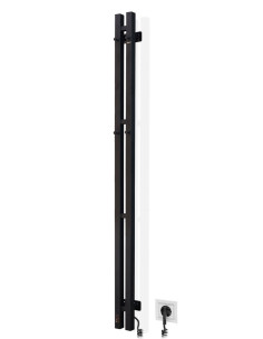 Electric Towel Rail BLACK NAVIN SILOUETTE QUADRO 90х1500 Sensor right