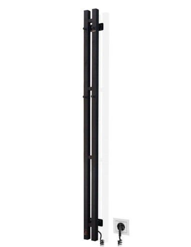 Electric Towel Rail BLACK NAVIN SILOUETTE QUADRO 90х1500 Sensor right