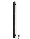 Electric Towel Rail BLACK NAVIN SILOUETTE QUADRO 90х1500 Sensor right