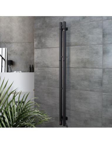 Electric Towel Rail BLACK NAVIN SILOUETTE QUADRO 90х1500 Sensor right