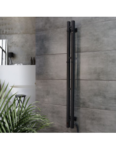 Electric Towel Rail BLACK NAVIN SILOUETTE QUADRO 90х1200 Sensor right 2