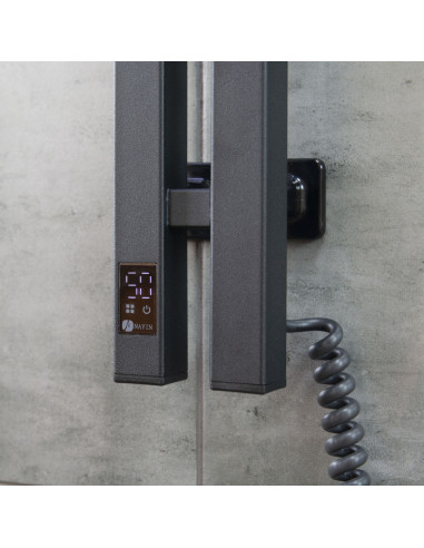 Electric Towel Rail BLACK NAVIN SILOUETTE QUADRO 90х1200 Sensor right