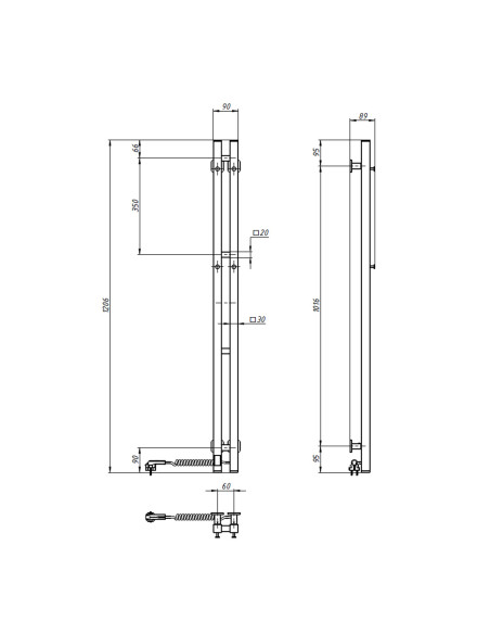 Electric Towel Rail BLACK NAVIN SILOUETTE QUADRO 90х1200 Sensor right Electric Towel Rail BLACK NAVIN SILOUETTE QUADRO 90х1200 Sensor right