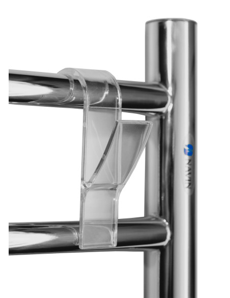 Transparent hanger for a bathroom radiator Transparent hanger for a bathroom radiator