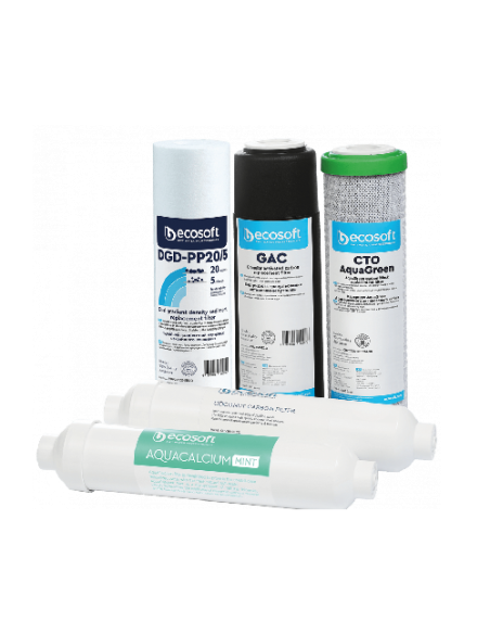 CHV5PUREMAC Ecosoft P’URE AquaCalcium 5 Kārtridžu komplekts 6 mēn.: DGD205-GAC-CTOAG-AQUACALCIUM-POST