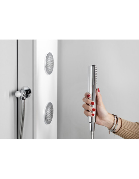 SPIRIT ROUND pie sienas stiprināms termostata dušas panelis, 250x1500mm, balts - 2 SPIRIT ROUND pie sienas stiprināms termostata dušas panelis, 250x1500mm, balts - 2