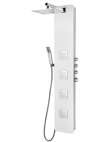 SPIRIT SQUARE wall-mounted thermostatic shower panel, 250x1500mm, white - 4