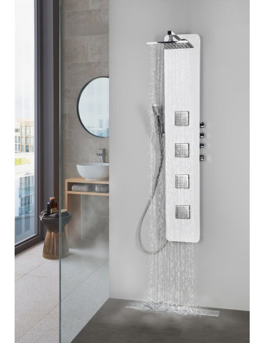 SPIRIT SQUARE sieninė termostatinė dušo panelė, 250x1500mm, balta - 5