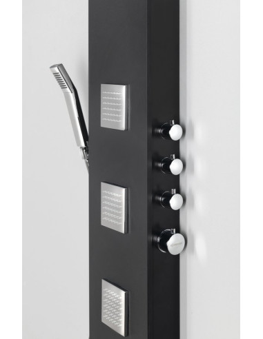 SPIRIT SQUARE wall-mounted thermostatic shower panel, 250x1500mm, black matt - 2
