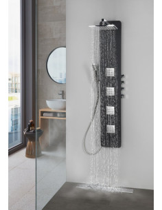 SPIRIT SQUARE sieninė termostatinė dušo panelė, 250x1500mm, joda - 7